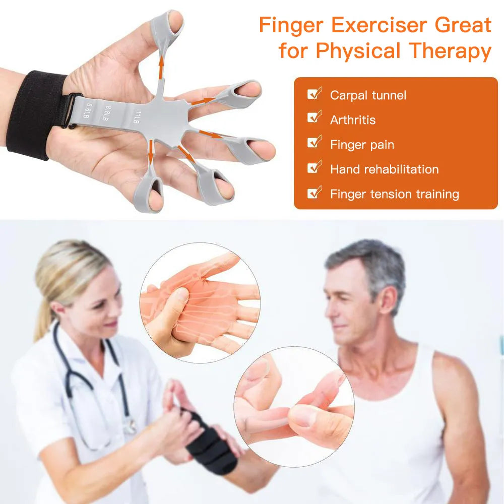 6-Level Finger Gripper Exerciser for Guitarists & Patients - Hand Strengthener & Recovery Tool